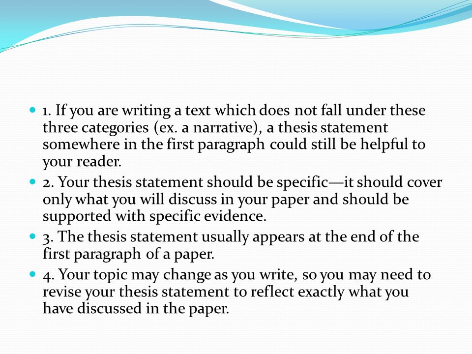 Write introduction paragraph thesis statement